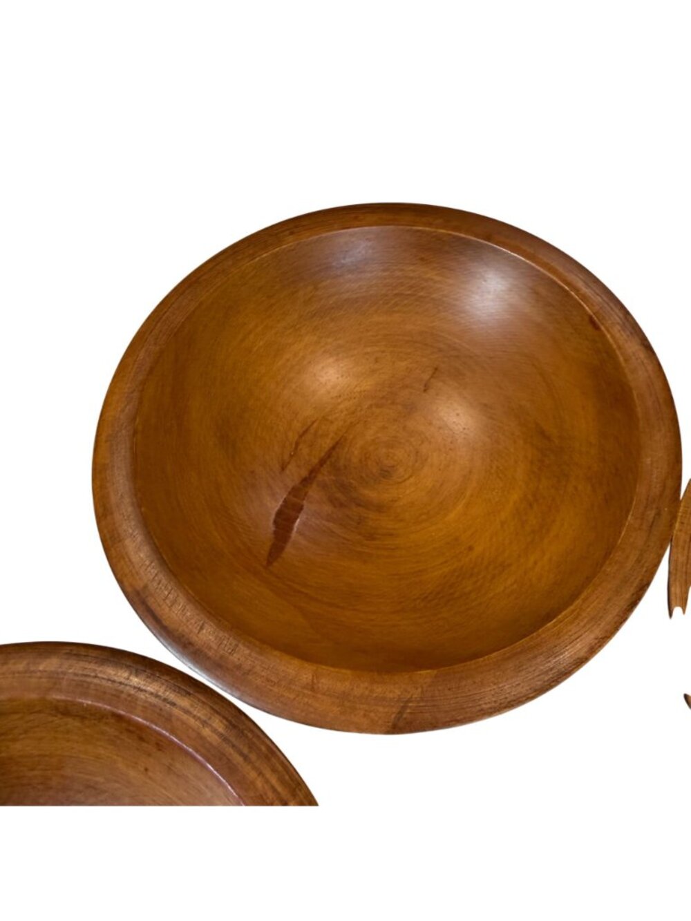 MCM Woodcraftery Handcrafted Wooden Salad Bowls Set of 6 Rustic Kitchenware - Picture 3 of 11